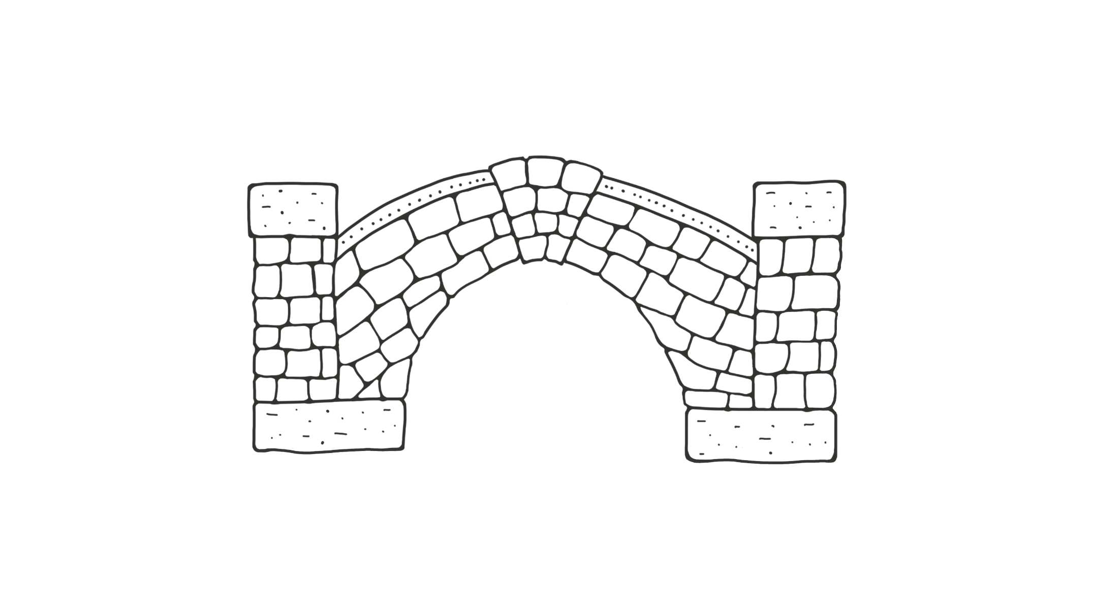 Hand drawn stone bridge logo by Howebrdge Candles.