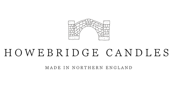 Howebridge Candles logo with a stone arch design on a white background